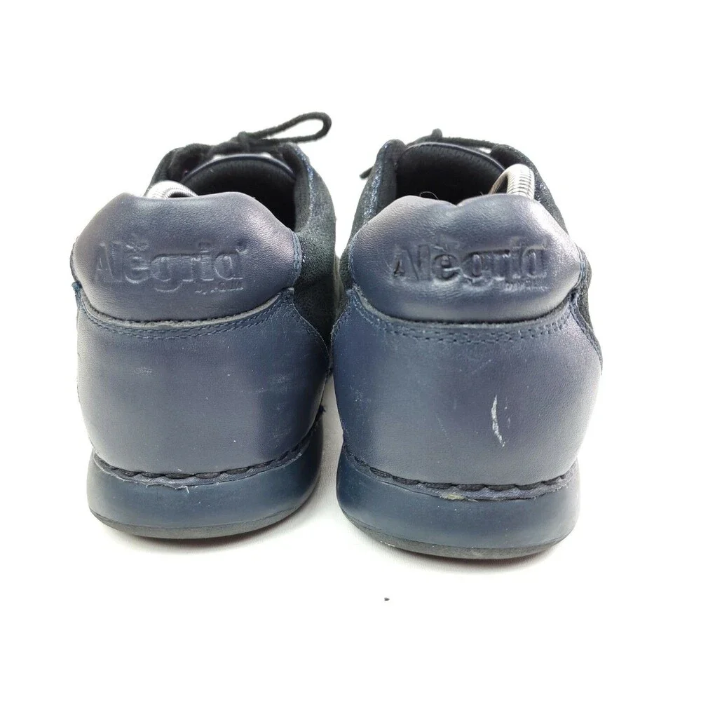Alegria PG Lite Dark Blue Metallic Lace Up Sneakers Leather Shoes Size 10.5